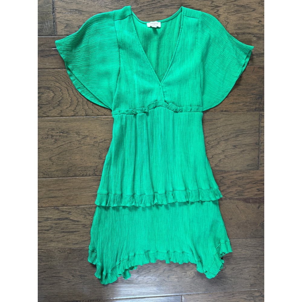 Umgee Green Ruffle Hem Dress Size Small